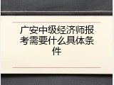广安中级经济师报考需要什么具体条件