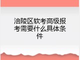涪陵区软考高级报考需要什么具体条件