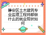 静安区土木建筑专业监理工程师都做什么的就业现状如何