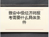 雅安中级经济师报考需要什么具体条件