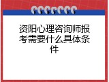 资阳心理咨询师报考需要什么具体条件