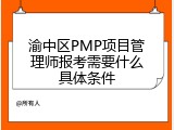渝中区PMP项目管理师报考需要什么具体条件