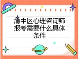渝中区心理咨询师报考需要什么具体条件