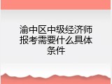 渝中区中级经济师报考需要什么具体条件