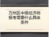 万州区中级经济师报考需要什么具体条件