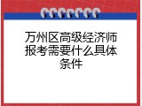 万州区高级经济师报考需要什么具体条件