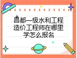 昌都一级水利工程造价工程师在哪里学怎么报名