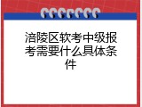涪陵区软考中级报考需要什么具体条件