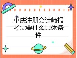 重庆注册会计师报考需要什么具体条件