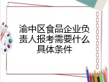 渝中区食品企业负责人报考需要什么具体条件