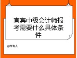 宜宾中级会计师报考需要什么具体条件