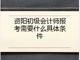 资阳初级会计师报考需要什么具体条件