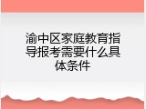 渝中区家庭教育指导报考需要什么具体条件