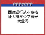 西藏银行从业资格证大概多少学费好就业吗