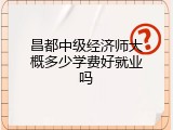 昌都中级经济师大概多少学费好就业吗