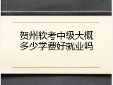 贺州软考中级大概多少学费好就业吗