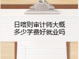 日喀则审计师大概多少学费好就业吗
