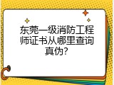 东莞一级消防工程师证书从哪里查询真伪？