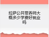 拉萨公共营养师大概多少学费好就业吗