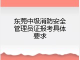 东莞中级消防安全管理员证报考具体要求