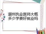 潮州执业医师大概多少学费好就业吗