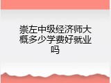 崇左中级经济师大概多少学费好就业吗