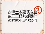 赤峰土木建筑专业监理工程师都做什么的就业现状如何