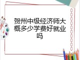 贺州中级经济师大概多少学费好就业吗