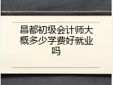 昌都初级会计师大概多少学费好就业吗