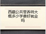 西藏公共营养师大概多少学费好就业吗