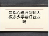 昌都心理咨询师大概多少学费好就业吗