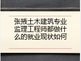 张掖土木建筑专业监理工程师都做什么的就业现状如何