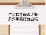拉萨软考高级大概多少学费好就业吗