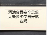 河池食品安全总监大概多少学费好就业吗