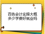 百色会计实操大概多少学费好就业吗
