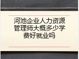 河池企业人力资源管理师大概多少学费好就业吗
