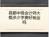 昌都中级会计师大概多少学费好就业吗