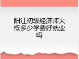 阳江初级经济师大概多少学费好就业吗