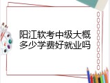 阳江软考中级大概多少学费好就业吗