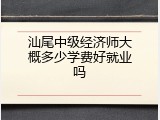 汕尾中级经济师大概多少学费好就业吗