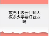 东莞中级会计师大概多少学费好就业吗