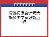 清远初级会计师大概多少学费好就业吗