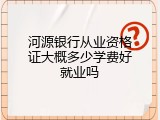 河源银行从业资格证大概多少学费好就业吗