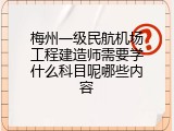 梅州一级民航机场工程建造师需要学什么科目呢哪些内容