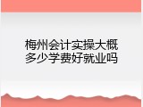 梅州会计实操大概多少学费好就业吗
