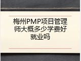 梅州PMP项目管理师大概多少学费好就业吗