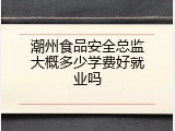 潮州食品安全总监大概多少学费好就业吗