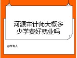 河源审计师大概多少学费好就业吗