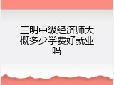 三明中级经济师大概多少学费好就业吗