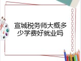 宣城税务师大概多少学费好就业吗